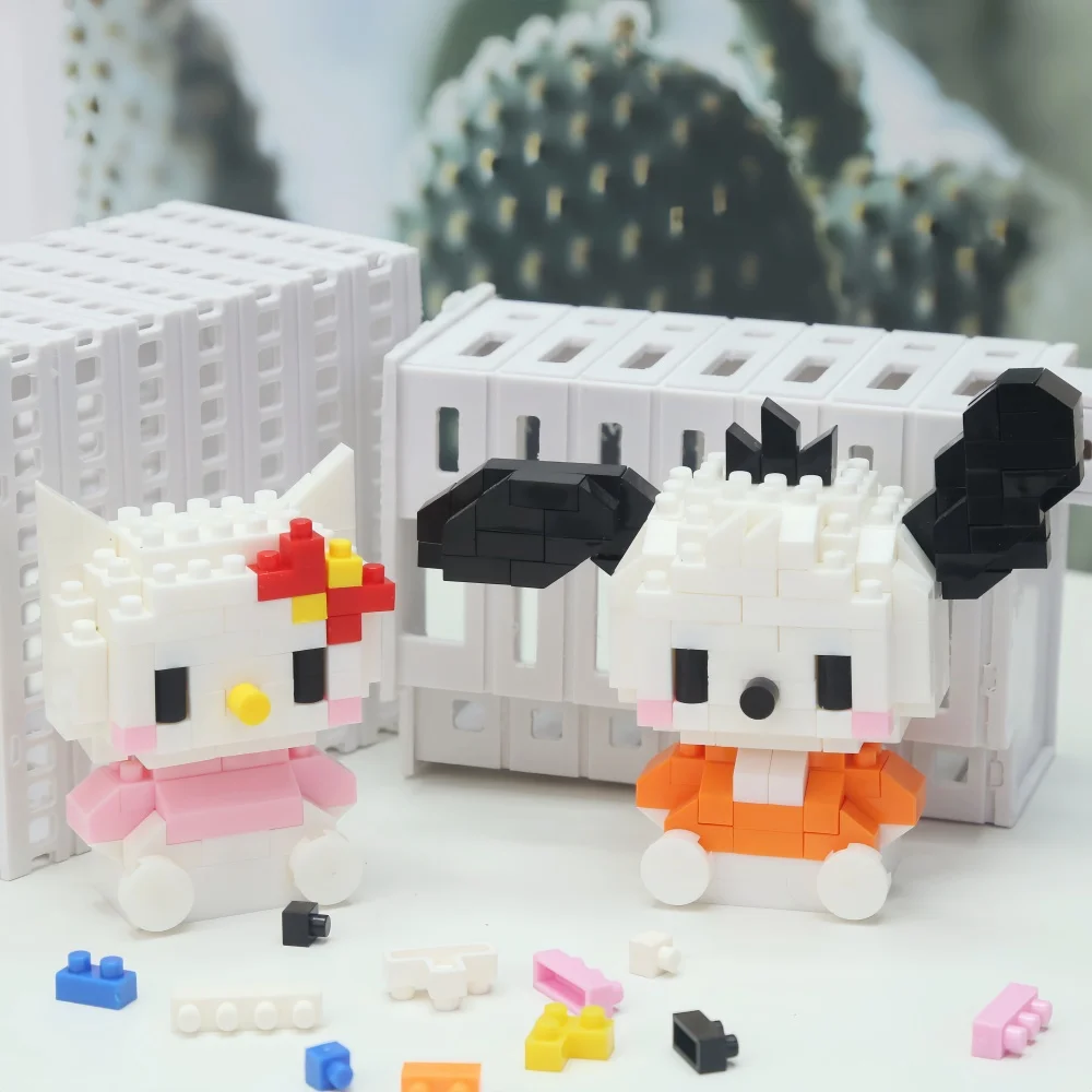 Hello Kitty Sanrio Bausteine Kuromi Cartoon-Figuren My Melody Bricks Kinder-Bauspielzeug Cinnamoroll Modell Geschenk – Detail 6