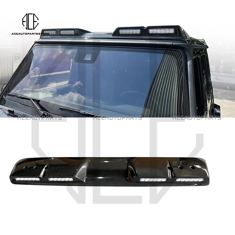 W463A front spoilers for W464 G500 G550 G63 roof spoilers with LED lights Dry carbon fiber 2019Year