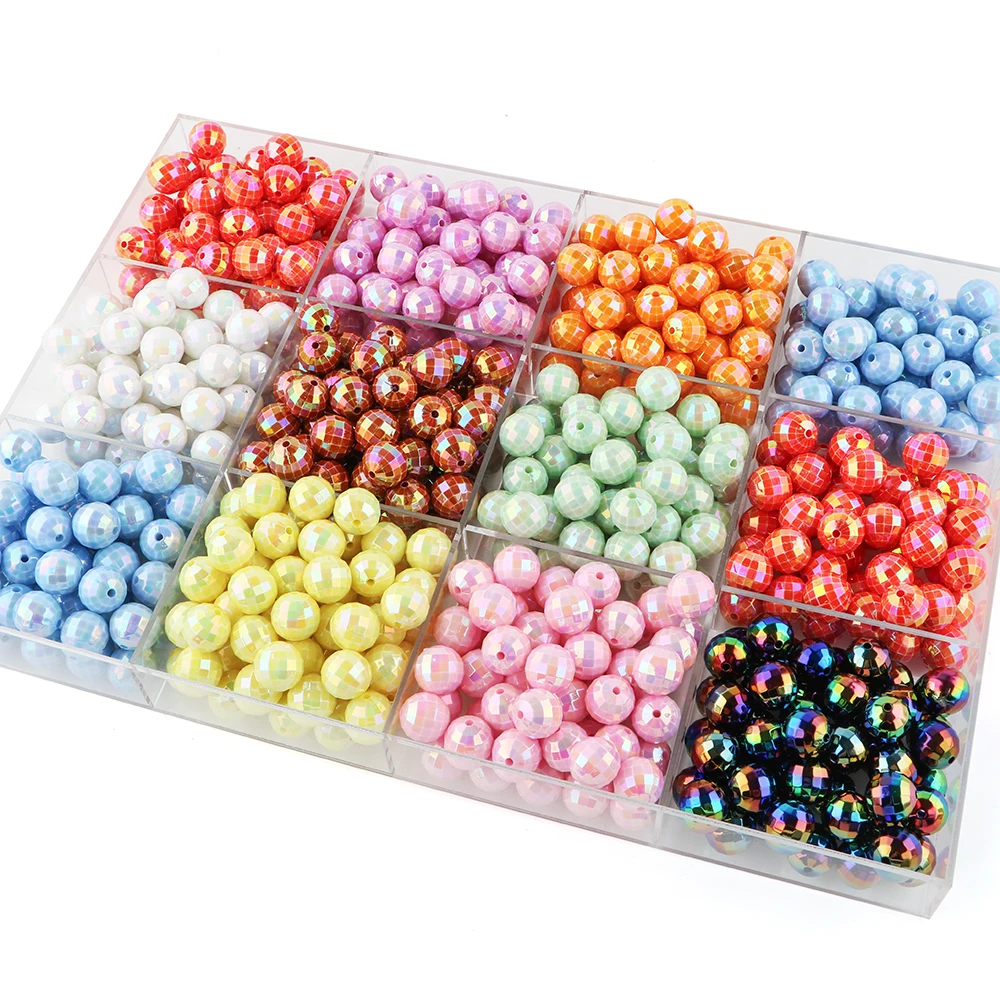 10/20Pcs 16mm Acrylic Solid Color Light Ball Round Beads For Making DIY Jewelry Bracelets Key Chain Pen Accessories