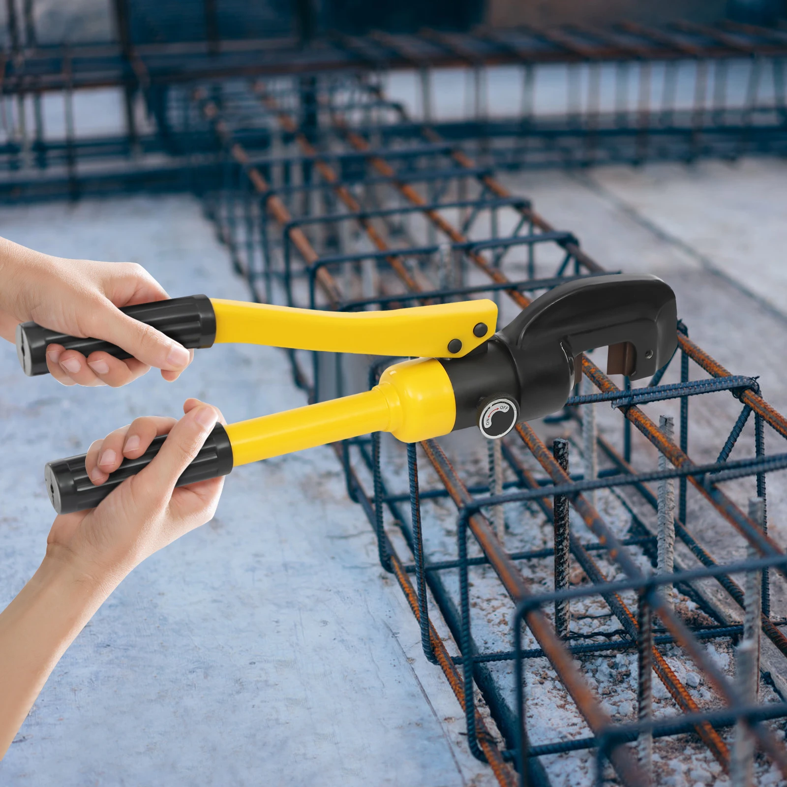 8トン油圧鉄筋カッター、ポータブルボックス付き、鋼棒、金属チェーン、丸鉄用の切断能力0.63インチ