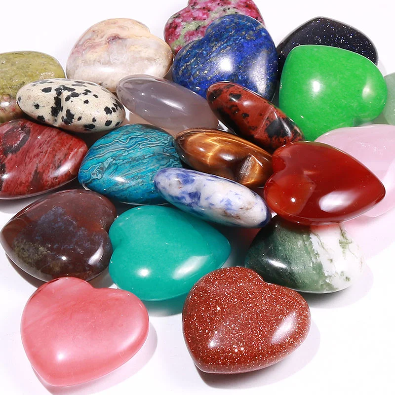 

Подвески Ассорти Натуральный Кристалл Сердце Камень 25 мм Кварц Исцеляющая Энергия Рейки Чакра для Изготовления Ювелирных Изделий DIY Ремесло Подарочная Коллекция