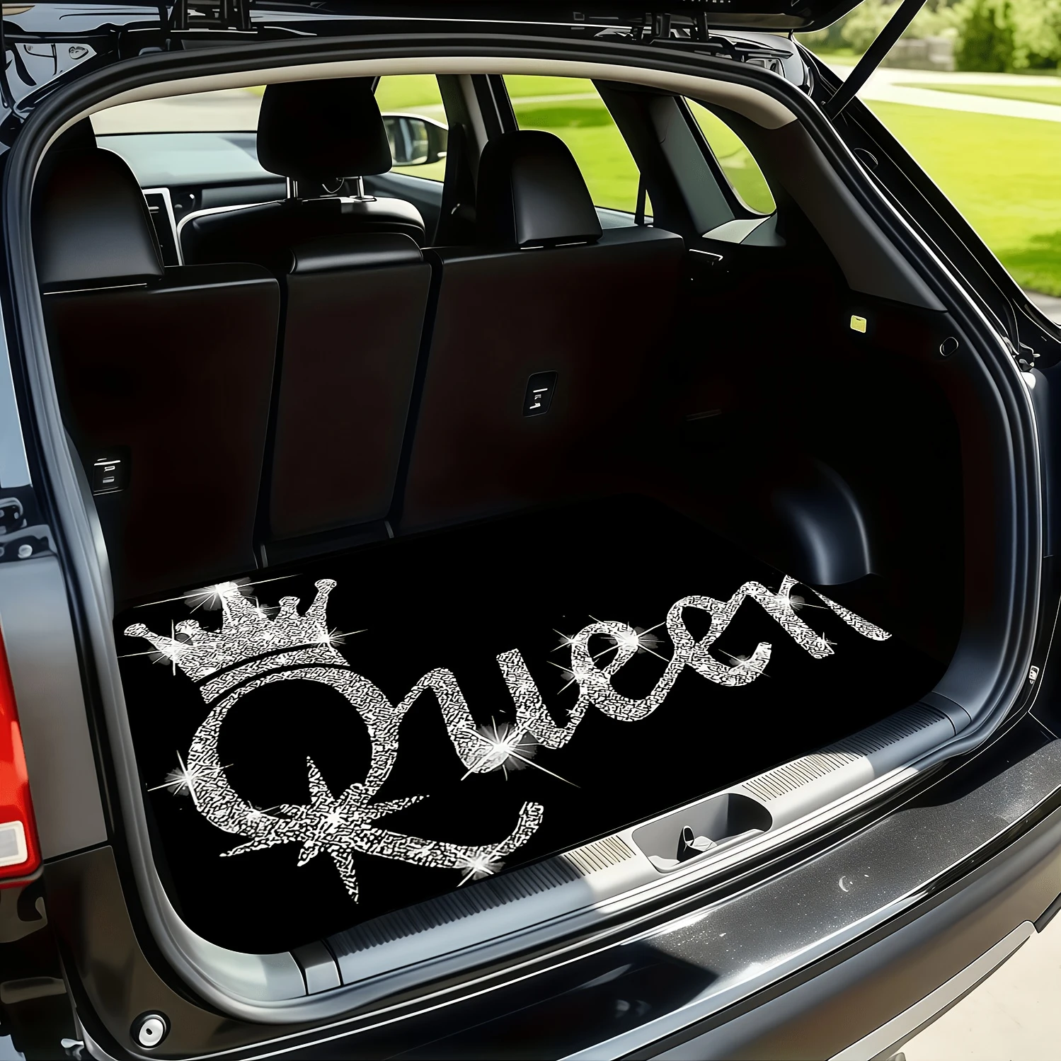 VIKAMA “Shining Queen Crown” Trunk Mat—Stain-Resistant, Non-Slip Car Trunk Mat, Decorative and Protective Interior Mat
