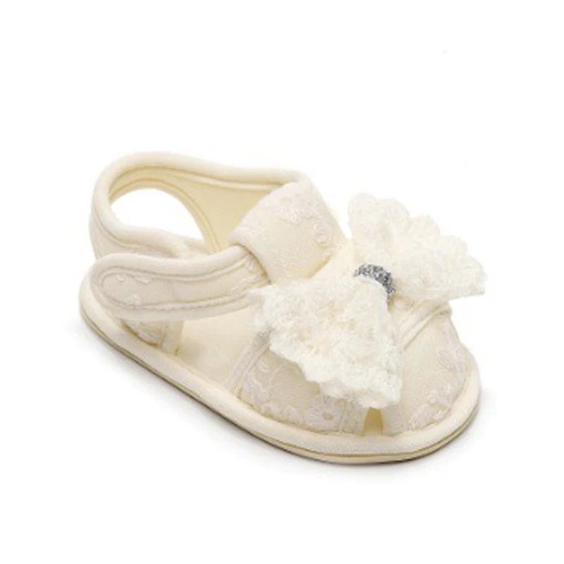 Sandales d'été pour bébés filles de 0 à 18 mois, chaussures plates à nœud papillon/volants, semelle coordonnante, chaussures de premiers pas pour tout-petits