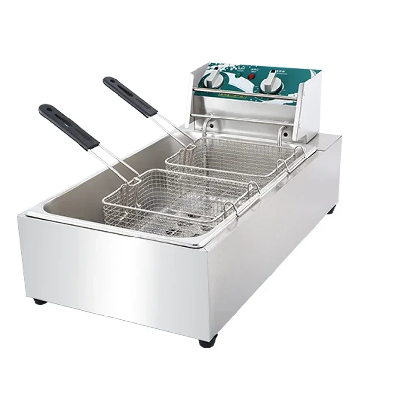 Timing Electric Machine Basket Commercial Table Top Free  Table Pots Deep Thermostat Chicken Double Fries Making Deep Fryer