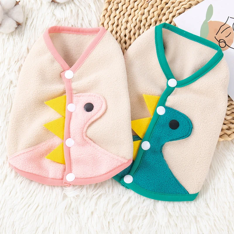 1pc Cozy Winter Pet Dinosaur Print Vest ,Winter Warmth for Small Pets