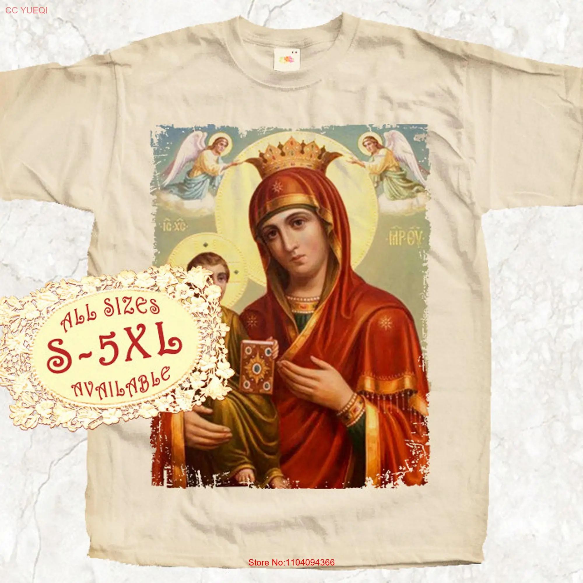 Mary Mother with baby Jesus V12 Catolic T SHIRT All sizes S 5XL Religious Christian Catholic TEE Natural