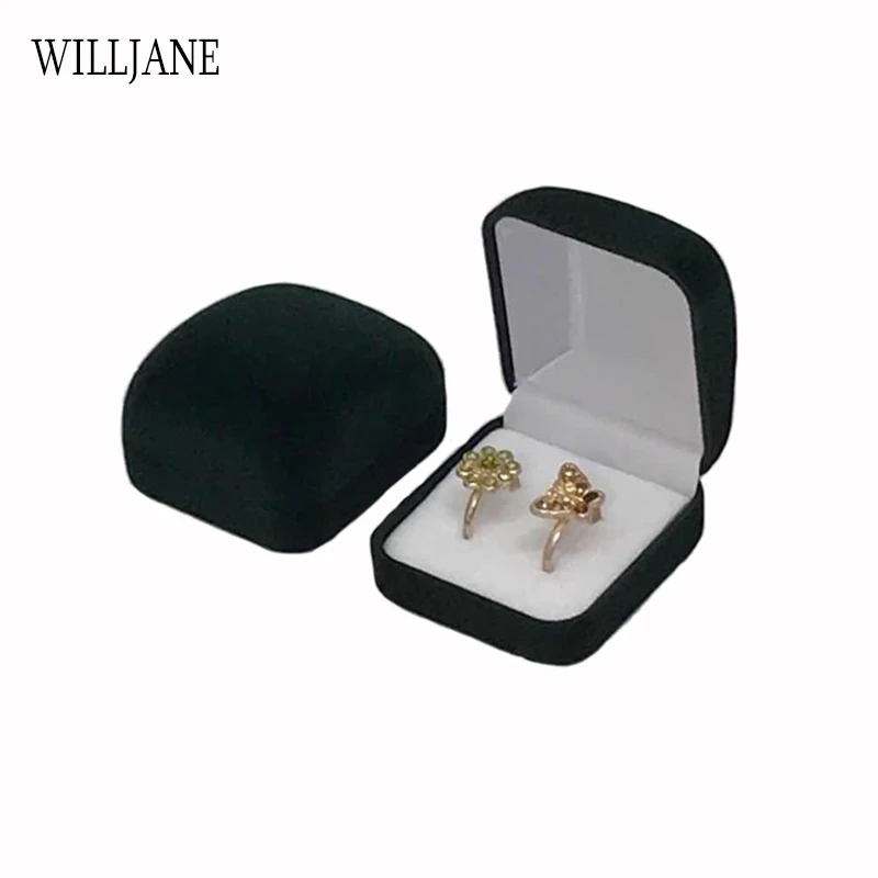 Wholesale Double Wedding Rings Box Velvet Engagement Ceremony Valentine's Gift Couple Ring Jewelry Packaging Storage Organizer