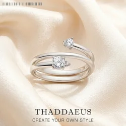 Arrow White Stones Open Ring Europe Trendy Find Jewerly For Women New Gift In 925 Sterling Silver