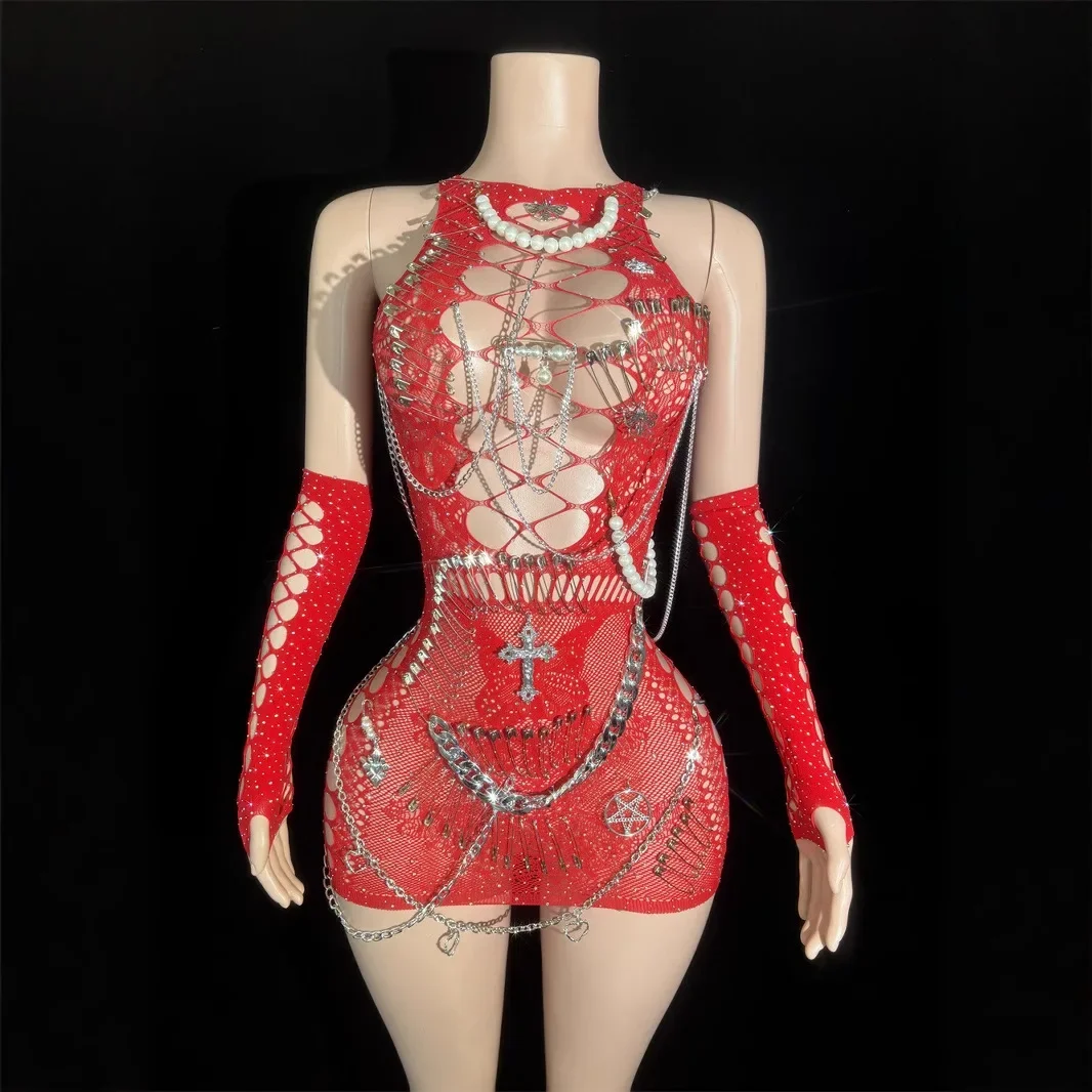 2024 เสื้อผ้าผู้หญิงบูติกปาร์ตี้คลับสวมชุดมินิเดรสเพชรกลวงออก