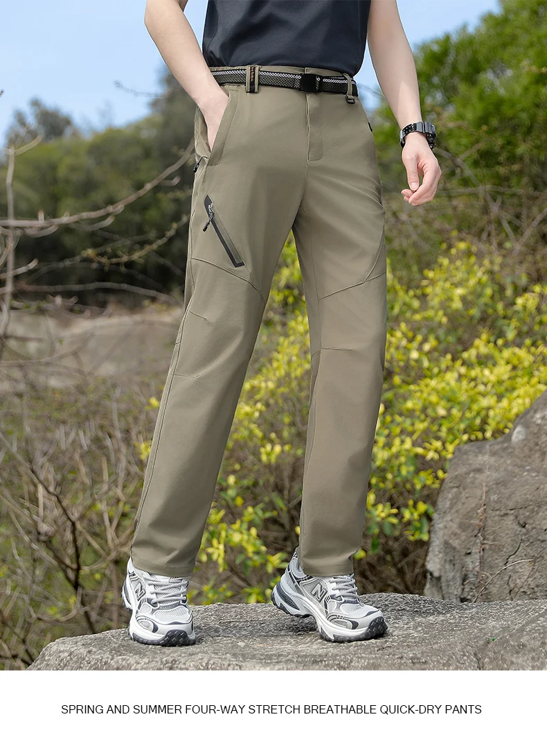 Herren Outdoor Elastische Schnelltrocknende Wanderhose, Wasserabweisend, Langlebig, Bequem, Vielseitig, Geeignet für Tägliche Arbeit, Bergsteigen, Camping und Angelaktivitäten – Detail 15