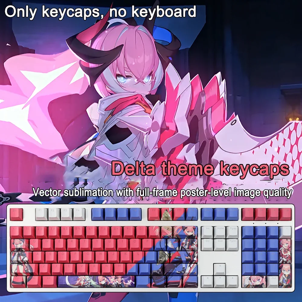 108 Tasten für Honkai Impact Keycap Bronya Zaychik PBT Subbed Cherry Hintergrundbeleuchtete Tastenkappen Anime-Tastenkappen für ANSI 61 87 104 108 Layout – Detail 13