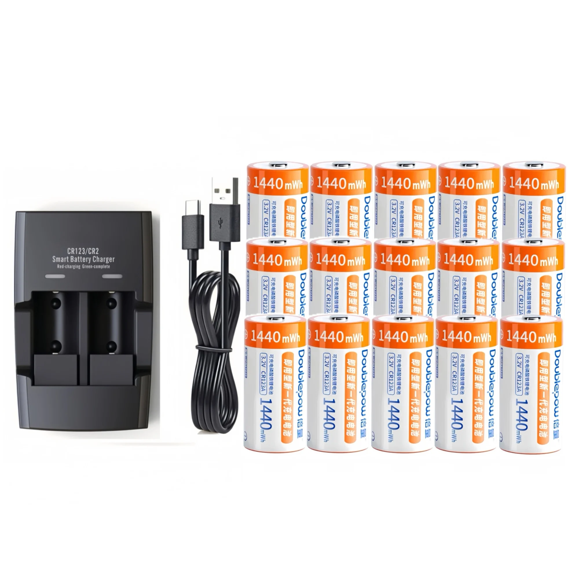 

15 шт. CR123A перезаряжаемая LiFePo4 батарея 3,2 В 1440 МВтч CR17345 зарядное устройство для камеры дымовая сигнализация система контроля доступа GPS-трекер