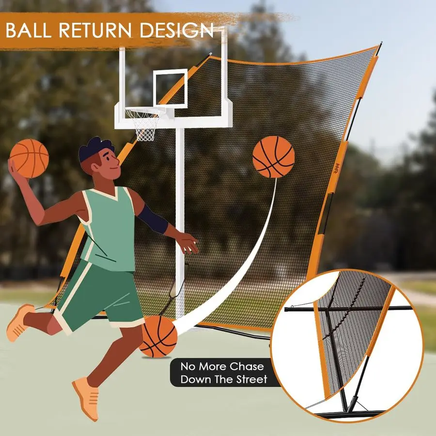 Basketball Defense Return Net, Basketball Yard Guard Defensive Net, Sports Defender Net, Adjustable Return Net, Backstop Net Por