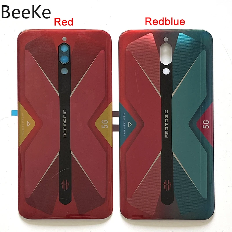 Back Cover Housing For ZTE Nubia Red Magic 5G 5S 5 NX659J Rear Door Battery Glass Lid Shell Case + Camera Lens Frame Replacement