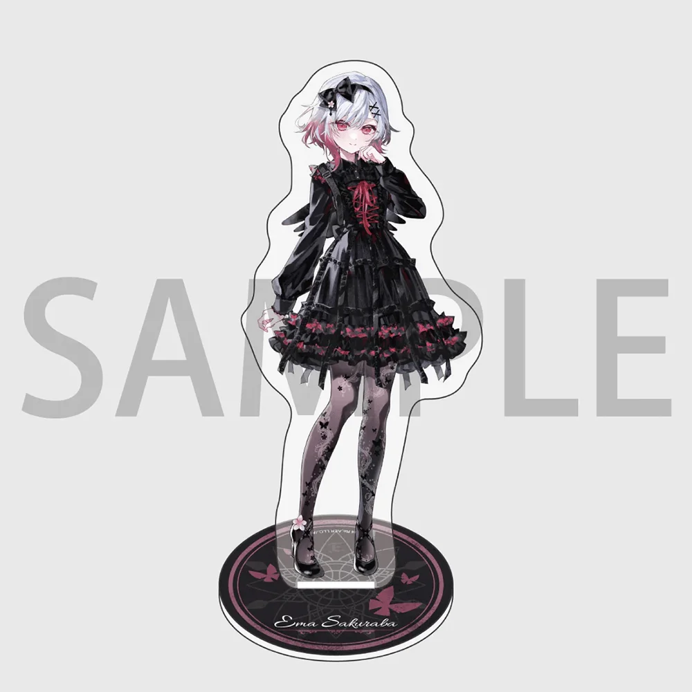 Magical Girl Witch Trials Sakuraba Ema 15cm Acrylic Stand Keychain Black Gothic Lolita Red Rose Ver Tabletop Ornament Desk Decor