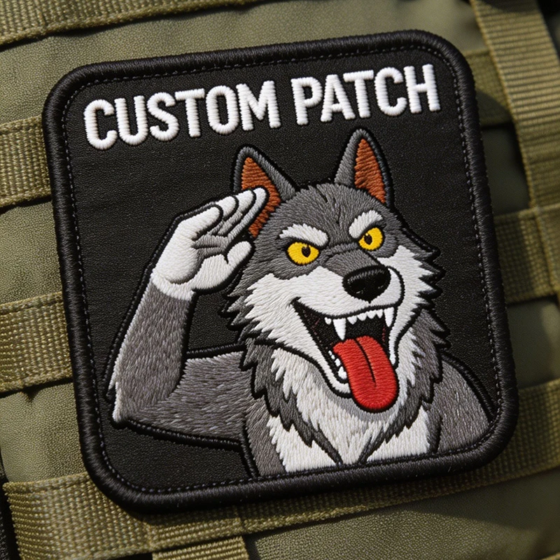 Personalized Embroidery Patches Made Image Logo Text Name Iron On Patch Hook&Loop Badges For DIY Garment Accessories Decoration