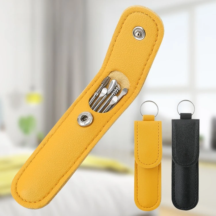 Portable 6PCS Ear Cleaning Kit with Spiral Spring Design Home Use Ear Scoop Set for Safe Earwax Removal Ear Picking