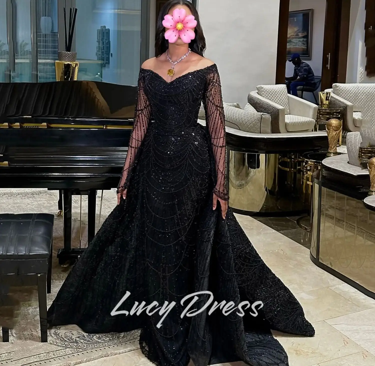 فساتين سهرة فاخرة مخصصة من لوسي 2025 فستان حفلات نسائي مناسبة خاصة فستان من القماش اللامع فساتين لحضور الحفلات الموسيقية