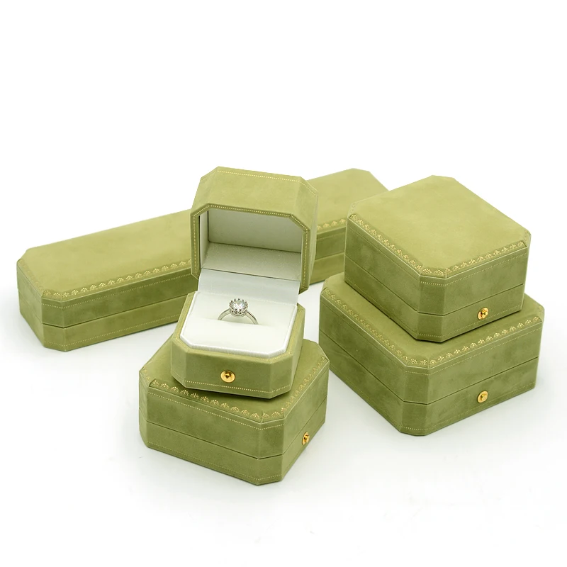 Green Ring Holder Jewelry Storage Case Pendant Box Accessories Necklace Bracelet Bangle Packaging