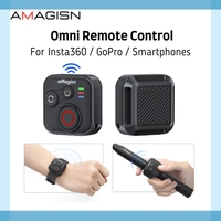 AMAGISN Omni Remote Control 50m Bluetooth Controller Waterproof For Insta 360 X5 X4 X3 Ace Pro 2 GO 3S GoPro Action Accessories