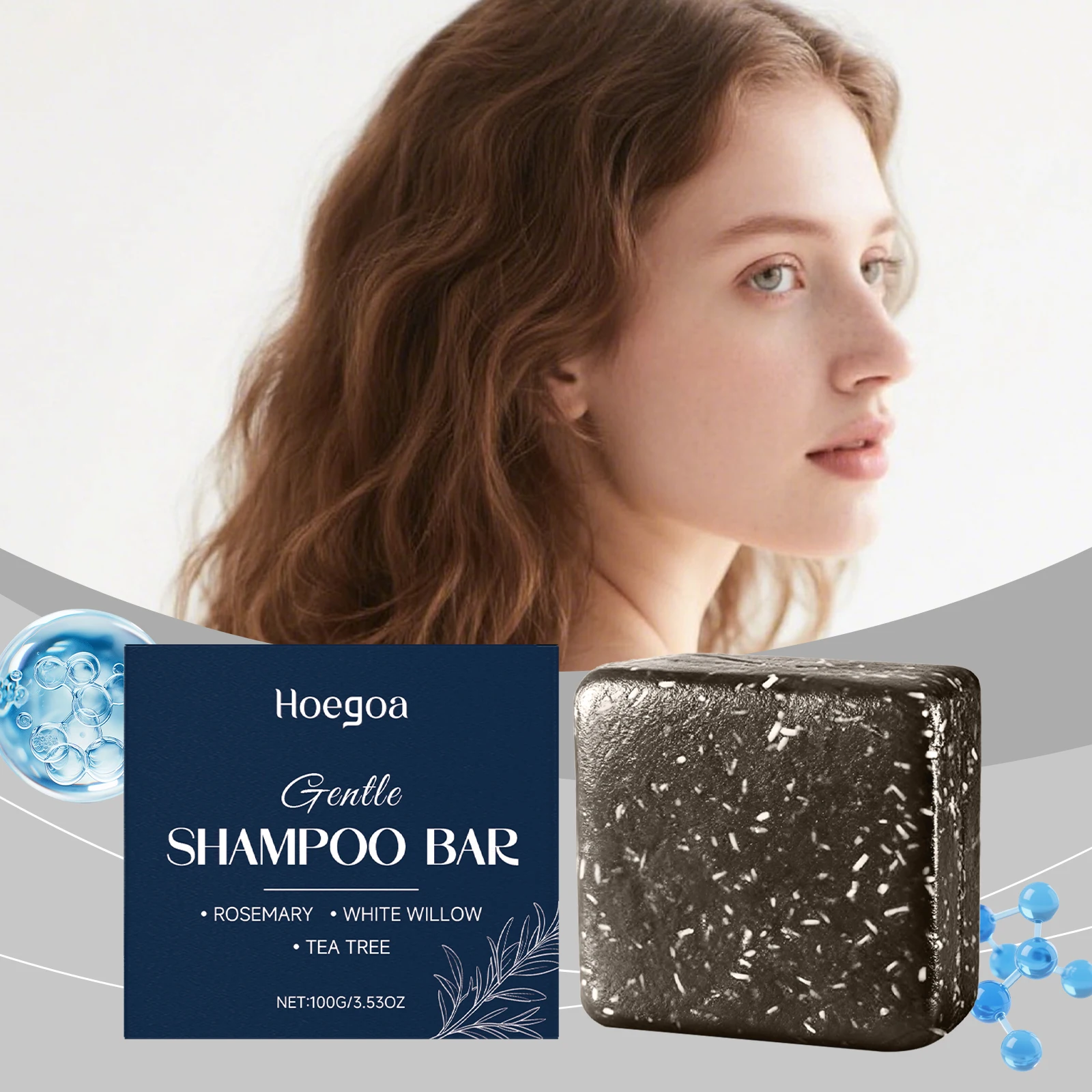 

Mild Rosemary Shampoo Bar - Refreshing Moisturizing & Cleansing, Adds Hair Volume & Smoothness, Aids Reducing Hair Fall
