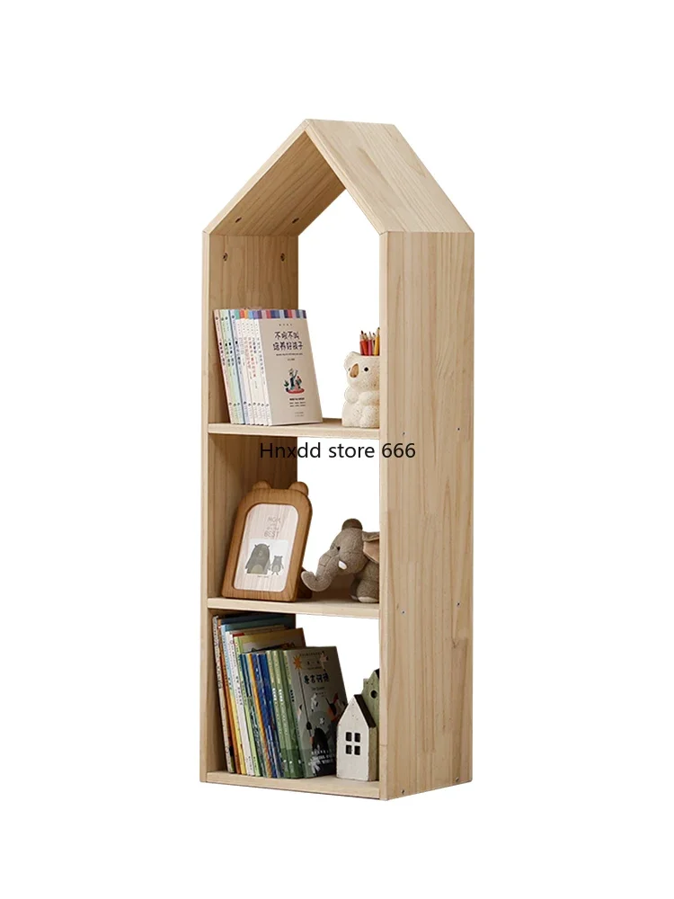 Children's storage cabinet solid wood picture book bookshelf two-in-one