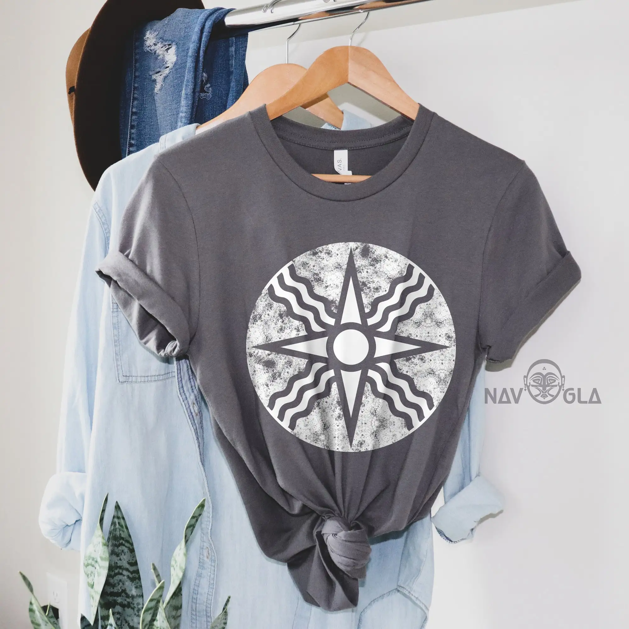 Star of Shamash Utu T shirt Assyrian Sun Symbol long or short sleeves