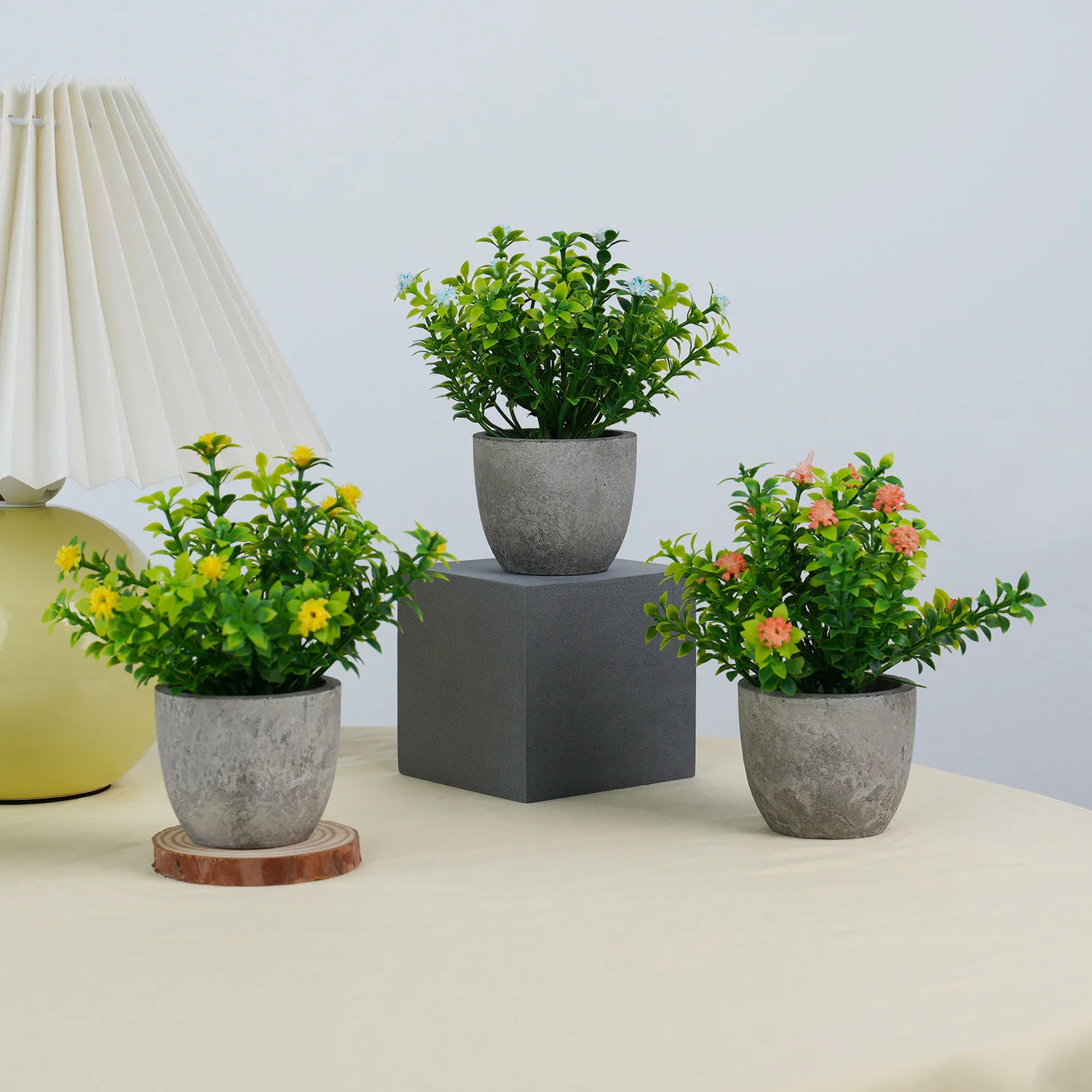 Mini Artificial Babysbreath Flower Bonsai Small Simulated Pot Plants Fake Flowers Office Table Potted Ornaments Garden Decor