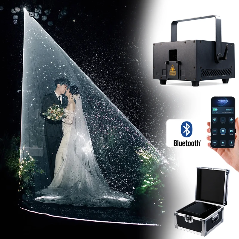 Wedding Laser Light 8W RGB Animation Stage Lights Flight Case Blue Tooth ILDA Music Auto DMX Control for Party Club Events LB