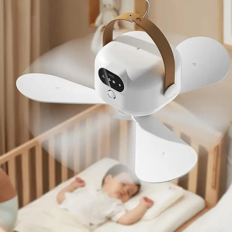 TOPLIVING Portable Ceiling Fan Outdoor Camping Fan Tent Ventilator Cooler Rechargeable Electric Fan  Remote Control 3 Gears LED