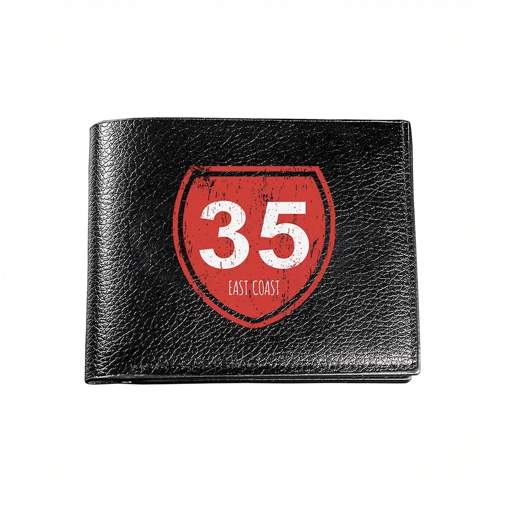 Thirty Five East Coast Shield Design Men's Wallet Card Holder Casual Business Fashion Print