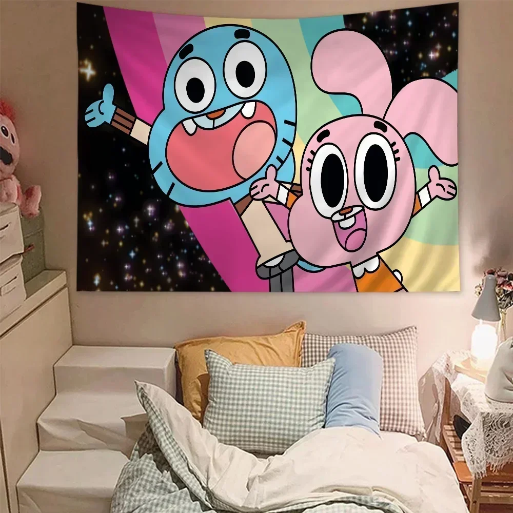 Tapiz de pared grande con estampado de w-world Of Gumball, decoración del hogar, Hippie, bohemio, Mandala