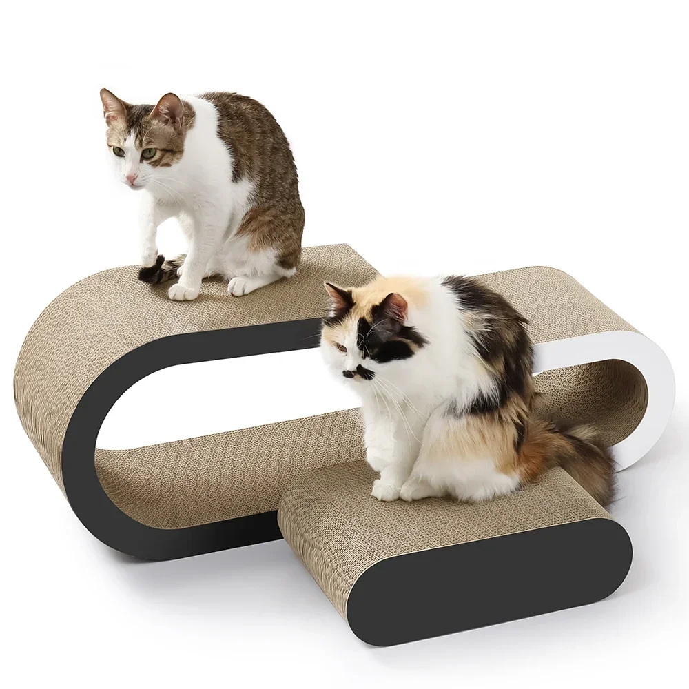 

Stylish U Shape 3 in 1 Design Multi-Function cardboard scratching post cat furniture