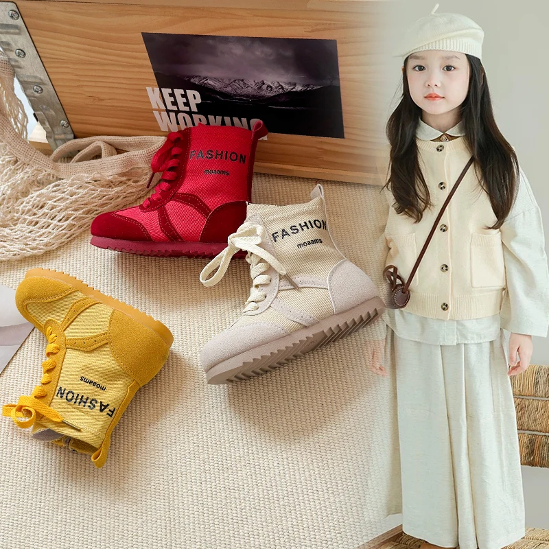 

Детские модные ботинки, детские короткие сапоги на мягкой подошве, дышащие осенние ботинки с круглым носком, новинка 202, милые сапоги для мальчиков и девочек