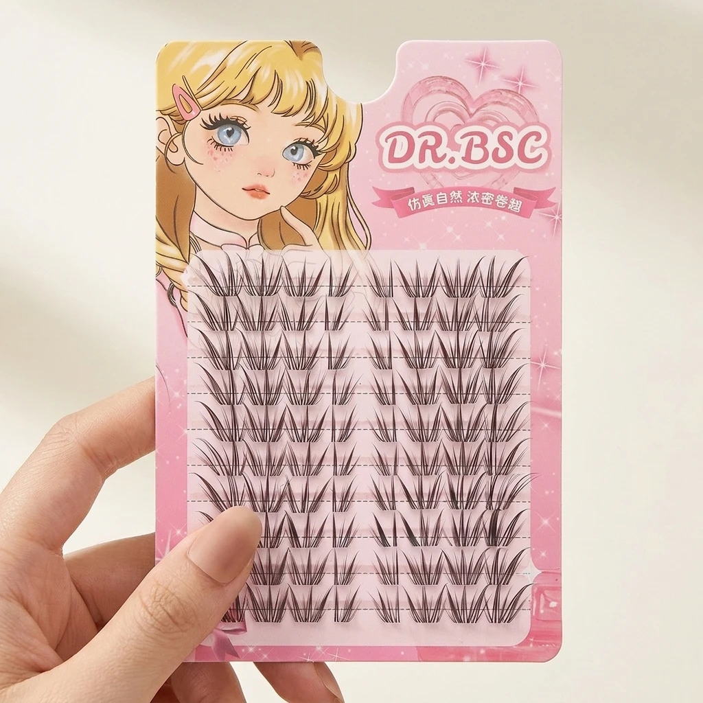Manga Feeling Eyelash Extensions Deep Brown Foxes Style Lashes 10 Rows C Curl 9-13mm Eyelashes Segmented Natural Fluffy Lash