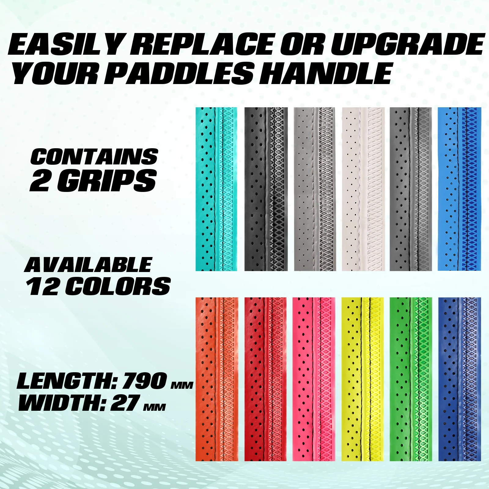 AMA SPORT Pickleball Paddle Grip Tape Shock Absorption ,12 Colors Available Tennis Equipment Fits All Pickleball/Tennis,Rackets
