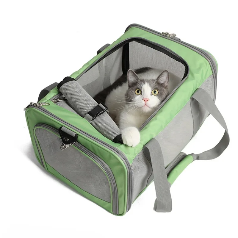 

Outdoor Travel Pet Carriers Bags for Cat Breathable Shoulder Bag Multifunction Kitty Puppy Supplies Transport Slings Zip Handbag