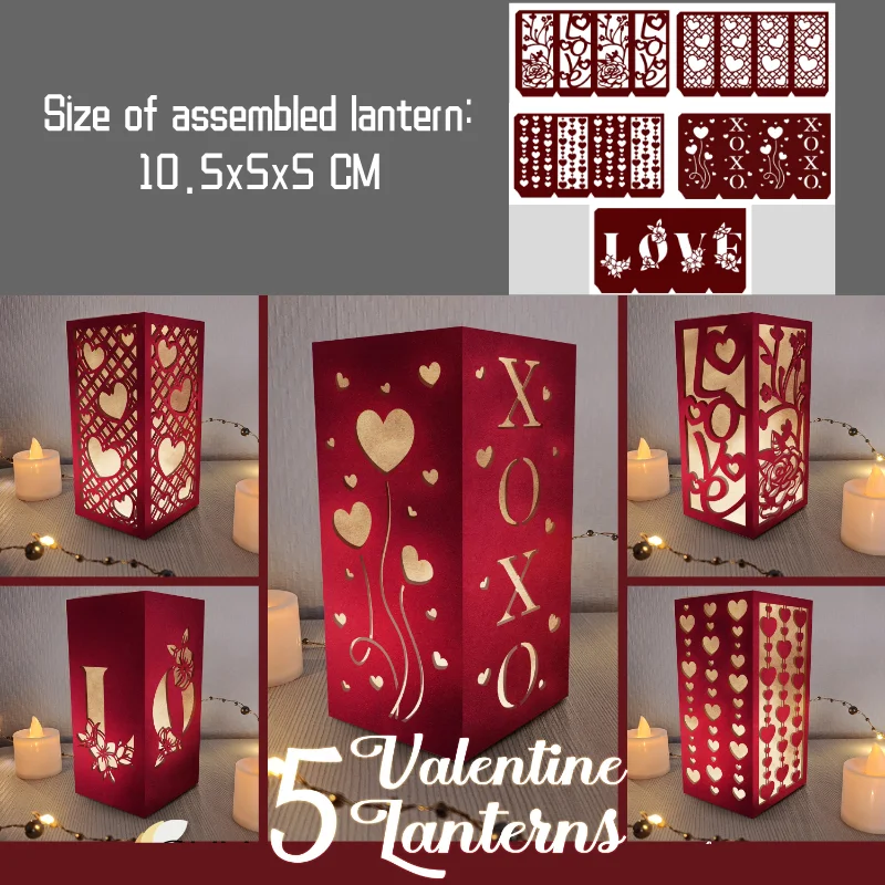 New Valentine\'s Lantern Metal Cutting Dies for DIY Scrapbooking Album Paper Cards Decorative Crafts Embossing Die Cuts