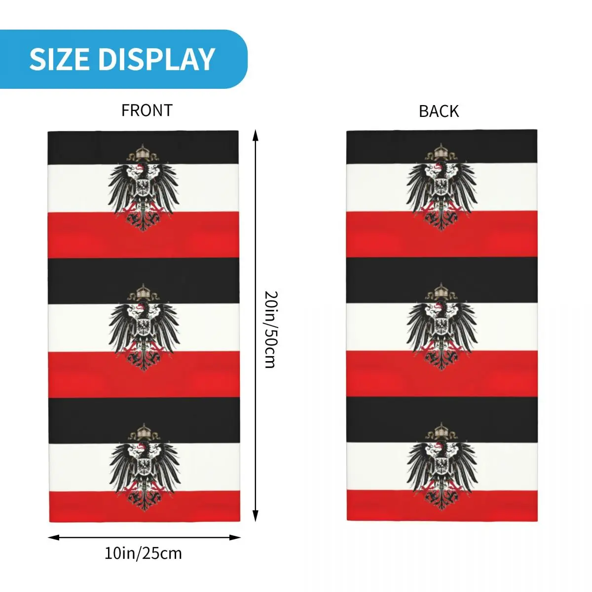 Flag Of German Empire Bandana Neck Gaiter UV Protection Face Scarf Cover Germany Deutschland Proud Headband Tube Balaclava