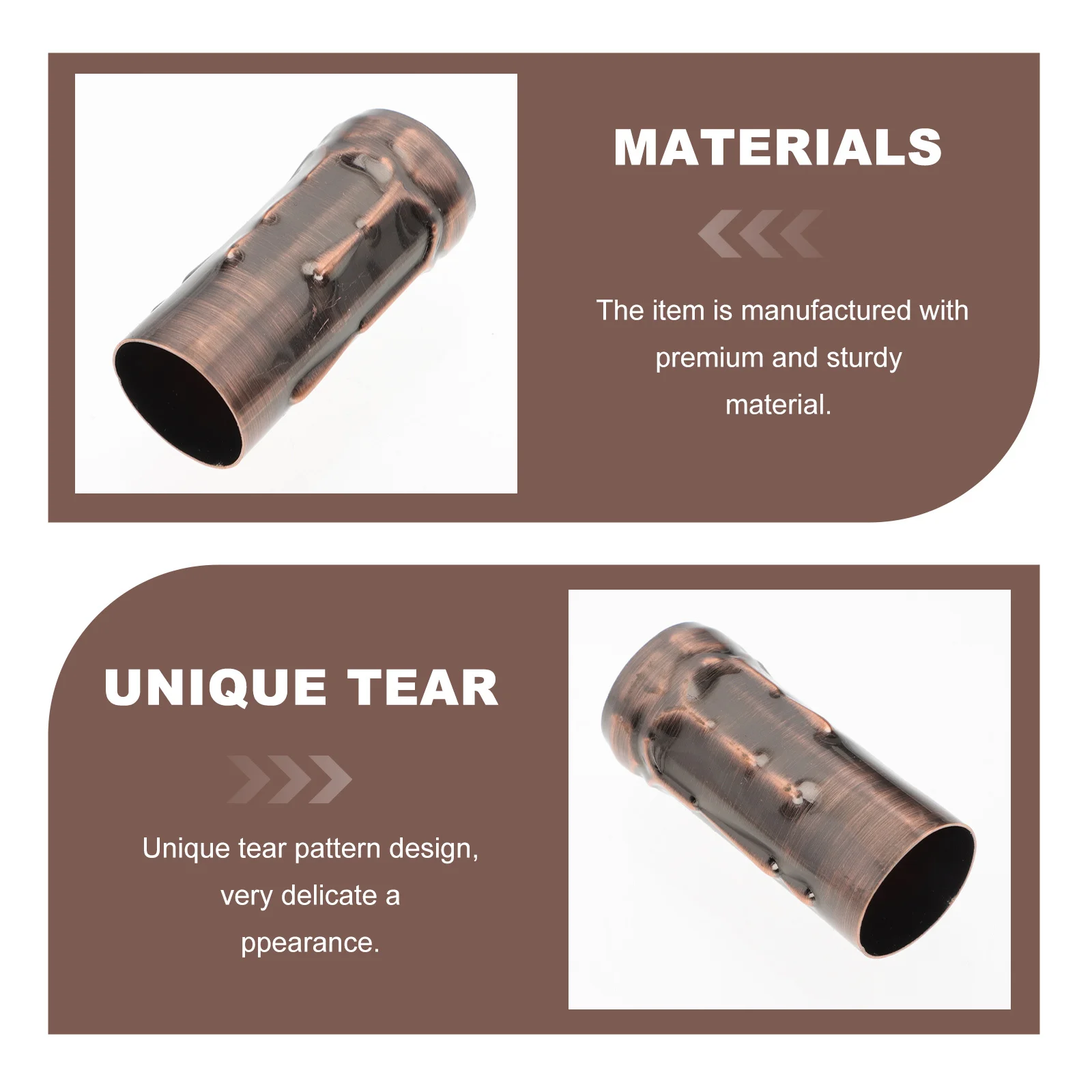 

6pcs Tear Pattern Lamp Holder Sleeves Iron Made Chandelier Tube Heat Resistant Lightweight For Diy Lighting Decor