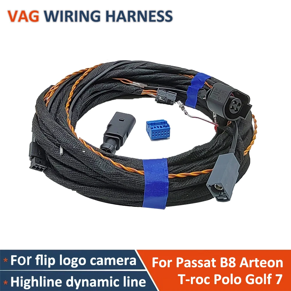 For Golf 7 MK7 Passat B8 T-roc Polo Highline Flip Rear View Camera Cable Harness