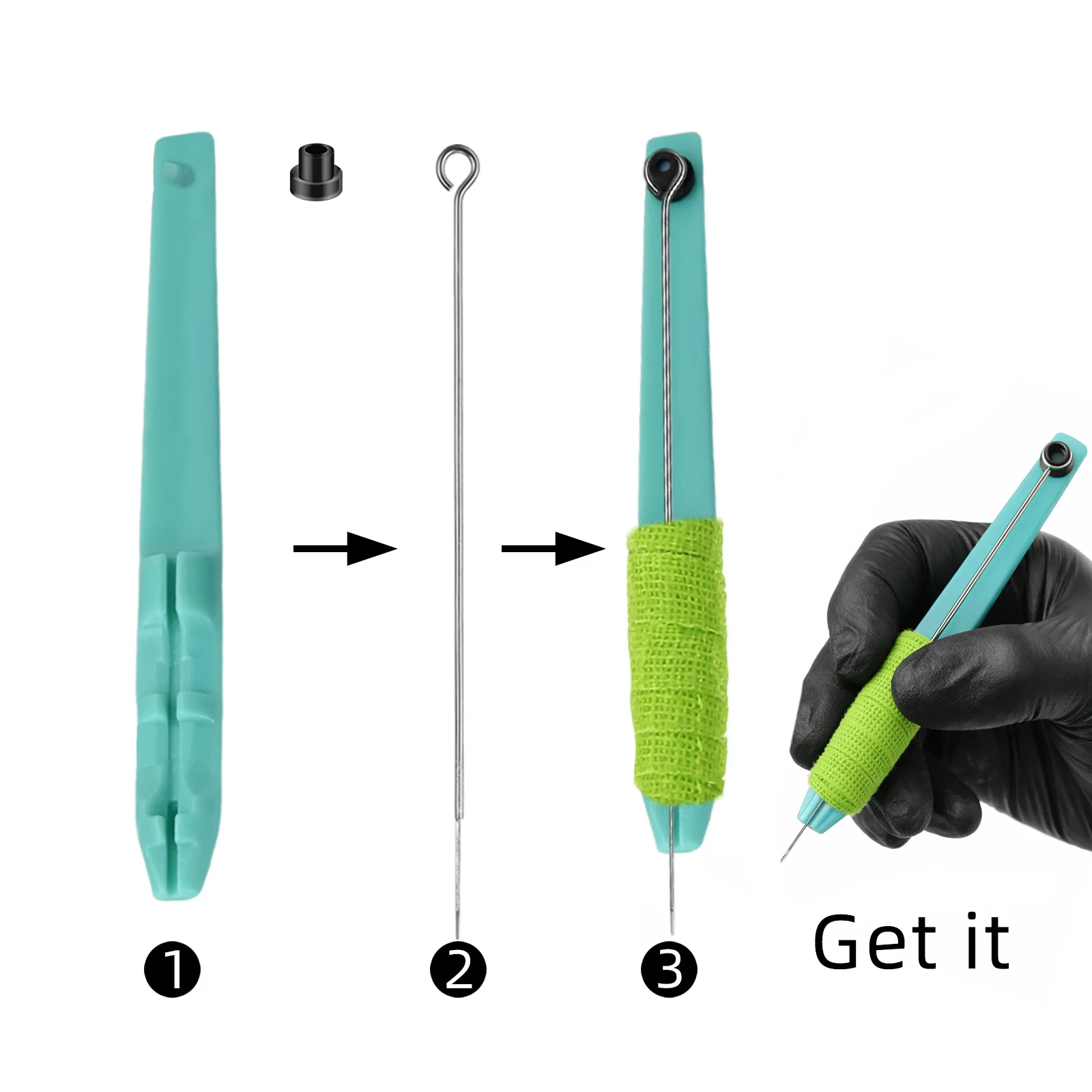Tattoo Needles 3RL 5RL 3RS 5RS Hand Poke Pen and Stick Tool Kit Practice Skin Tattoo Ink Body Painting Pen Permanent Makeup