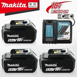 充電式リチウム電池Makita-18V,LEDインジケーター付き,5.0 Ah, 6.0 Ah, 9.0Ah,大容量電動工具