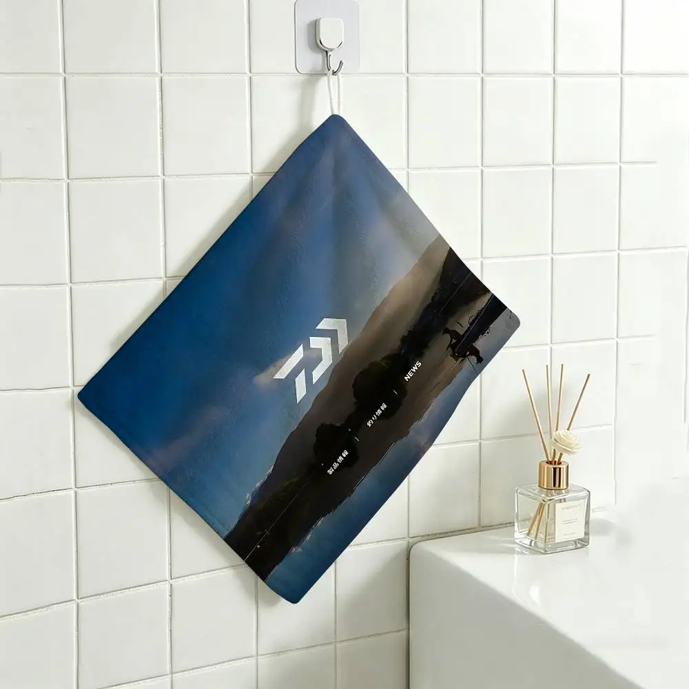 D-DaiwaS Fishing Logo Handtuch aus Polyester-Baumwolle, zum Aufhängen, langlebig für den Einsatz im Haushalt, im Restaurant, in der Toilette – Detail 11