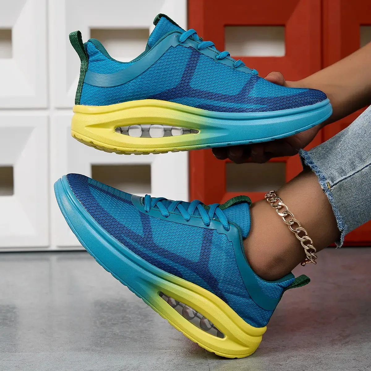 

Сверхлегкие спортивные повседневные женские кроссовки на воздушной подушке и летающие тканые туфли, кроссовки, женские кроссовки мужские