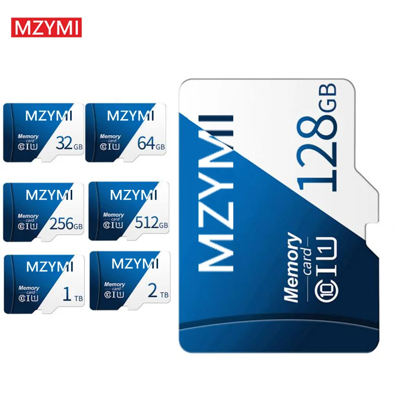 MZYMI Original 2TB Micro TF Card U1 Class10 Mini Flash Memory Cards 512GB 256GB 128GB Capacity With Adapter For Samrtphone PC