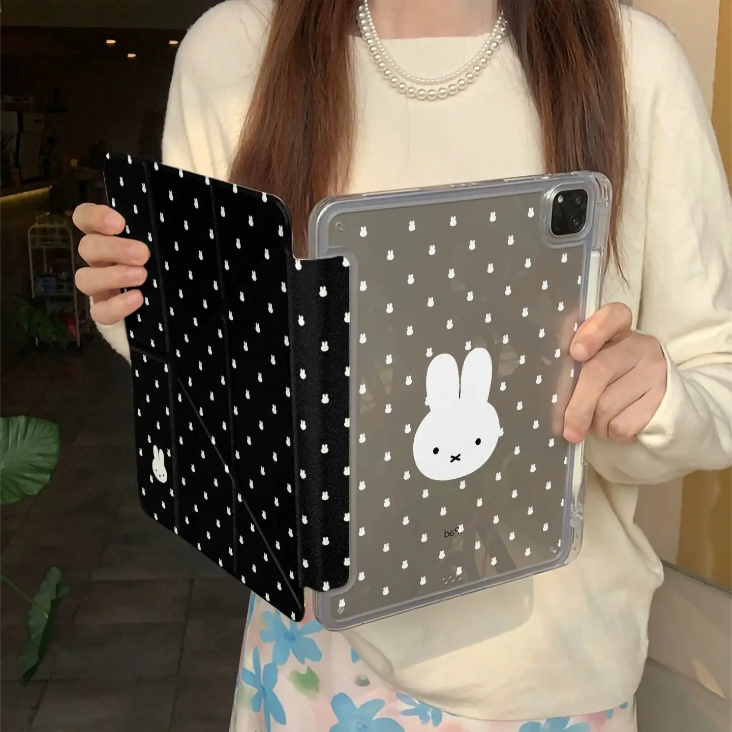 Miffy Be Suitable for Apple IPad Flat Shell Protective Cover IPad11 Ten Generations IPadPro/iPadAir/MINI Kawaii Cartoon Lovable