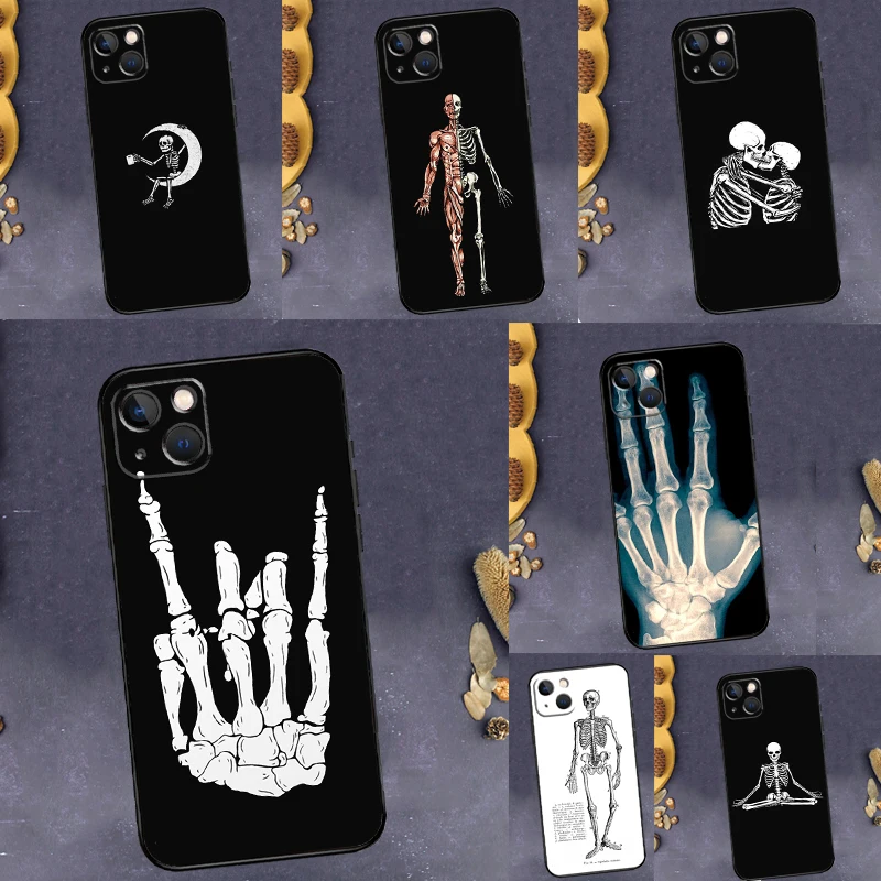 حافظة فنية هيكل عظمي لهاتف Realme 14 13 12 11 15 Pro Plus GT6 GT7 Pro C55 C51 C35 C33 C61 C65 C67 C63 C71 C75