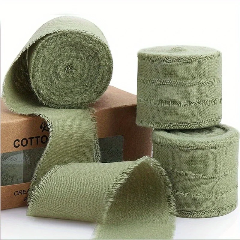 3 Rolls of 5M Green Holiday Gift Strap Independent Packaging