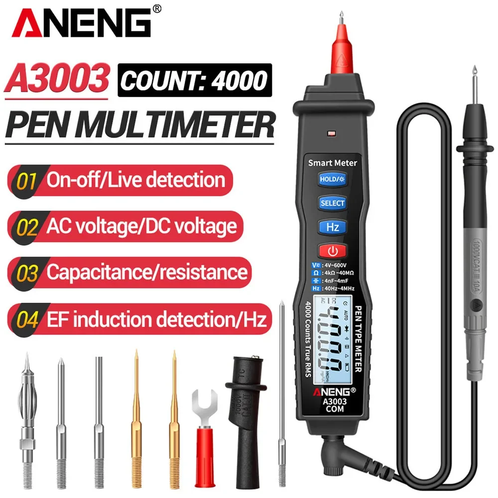 ANENG Digital Multimeter Pen Type 4000 Counts NCV Induction Detection AC DC Voltmeter Hertz A3003 Intelligent Meter Tester Tools